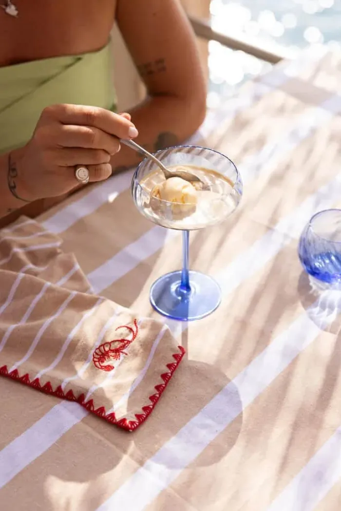 ByOn Opacity Champagneglas - 2 stk. 30 cl - Mundblæst glas - Blue
