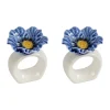 ByOn Poppy Servietring - 2 stk. Ø 5 x H 6,5 cm - Porcelæn - Blå/hvid
