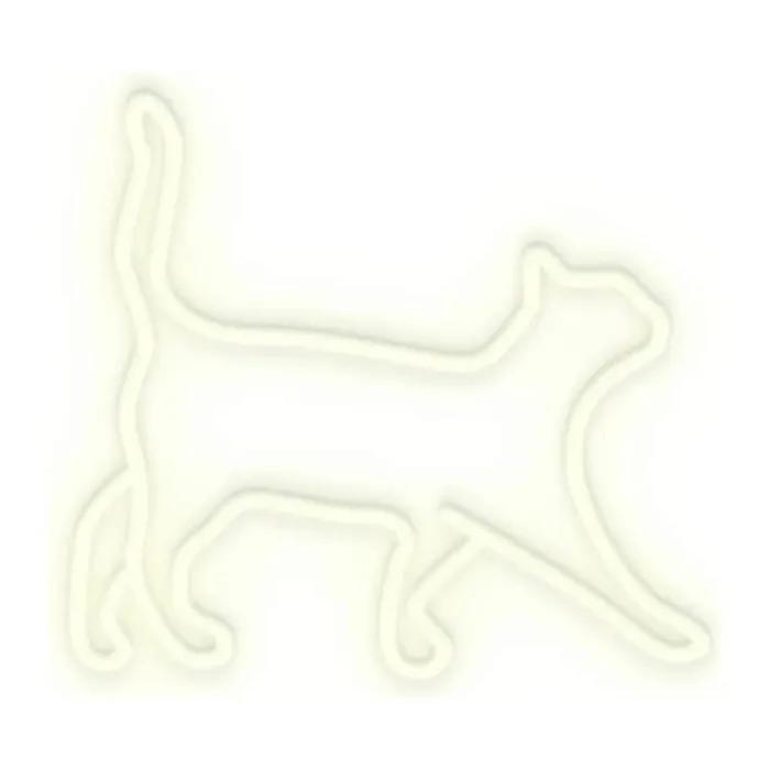 Candy Shock Neon LED Lampe - Kat H 42 x L 44 x B 6 cm - Akryl/LED - Hvid