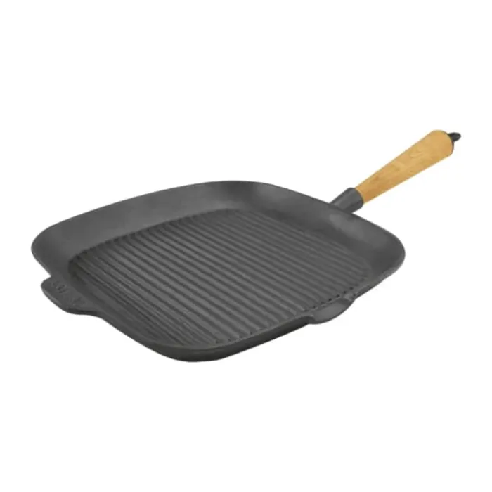 Carl Victor Grillpande B 28 x L 28 cm - Støbejern/bøgetræ