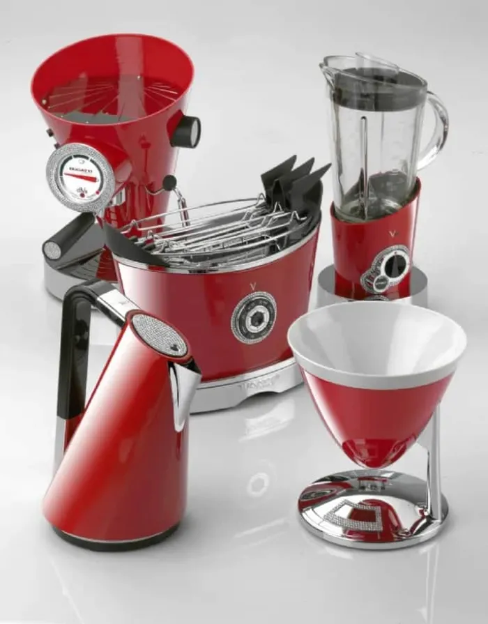 Casa Bugatti Volo Brødrister 2 skiver - 6 risteindstillinger - Hot rosso