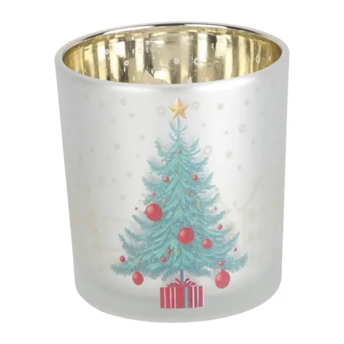 Casa Christmas Fyrfadsstage Ø 7,3 x H 8 cm - Glas