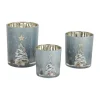 Casa Christmas Fyrfadsstage Ø 9 x H 10 cm - Glas