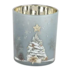Casa Christmas Fyrfadsstage Ø 9 x H 10 cm - Glas