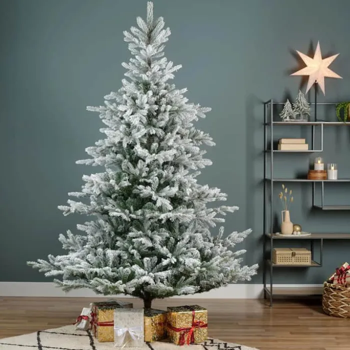 Casa Christmas Grandis Fir Kunstigt Juletræ m. sne H 150 cm - Plastik - Grøn/hvid