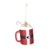 Casa Christmas Julekugle - Santa Krus H 12,4 cm - Glas/plastik - Rød