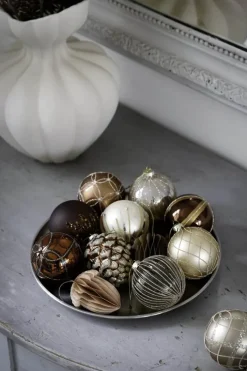 Casa Christmas Juleophæng - Agern H 8 cm - Papir - Mørkebrun
