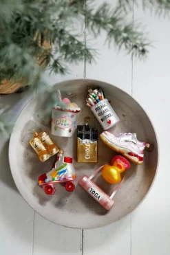 Casa Christmas Juleophæng - Chokoladebar H 10,8 cm - Glas/metal - Brun/guld