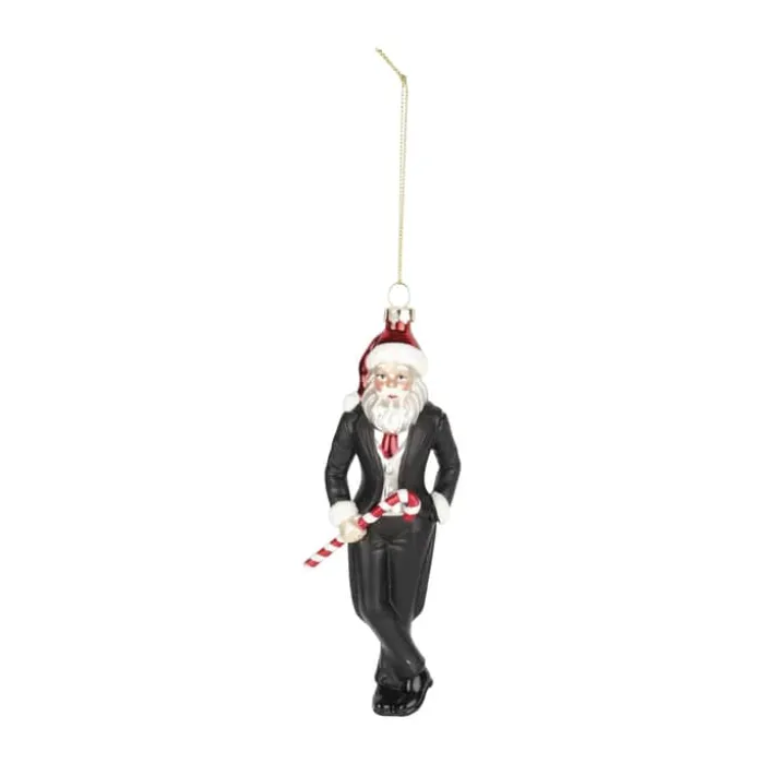 Casa Christmas Juleophæng - Julegentleman H 17 cm - Glas/resin - Sort