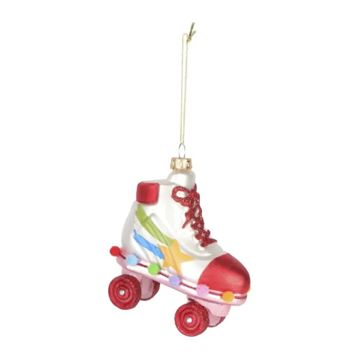Casa Christmas Juleophæng - Rulleskøjte H 10,8 cm - Glas/resin - Multifarvet