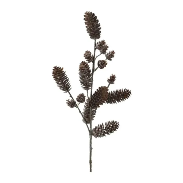 Casa Christmas Kunstig Gren med kogler L 70 cm - Plastik - Brun med glimmer