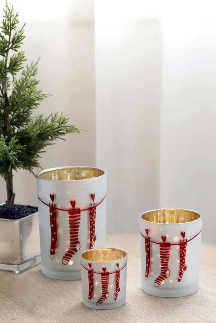 Casa Christmas Kunstigt Thuja-træ H 20 cm - Plastik/glas -Grøn/sølvfarvet