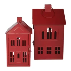 Casa Christmas Lanterne H 33,8cm - Metal - Rød