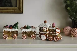 Casa Christmas LED Honningkagetog H 18 x B 49 x L 12 cm - Polyresin - Lysebrun
