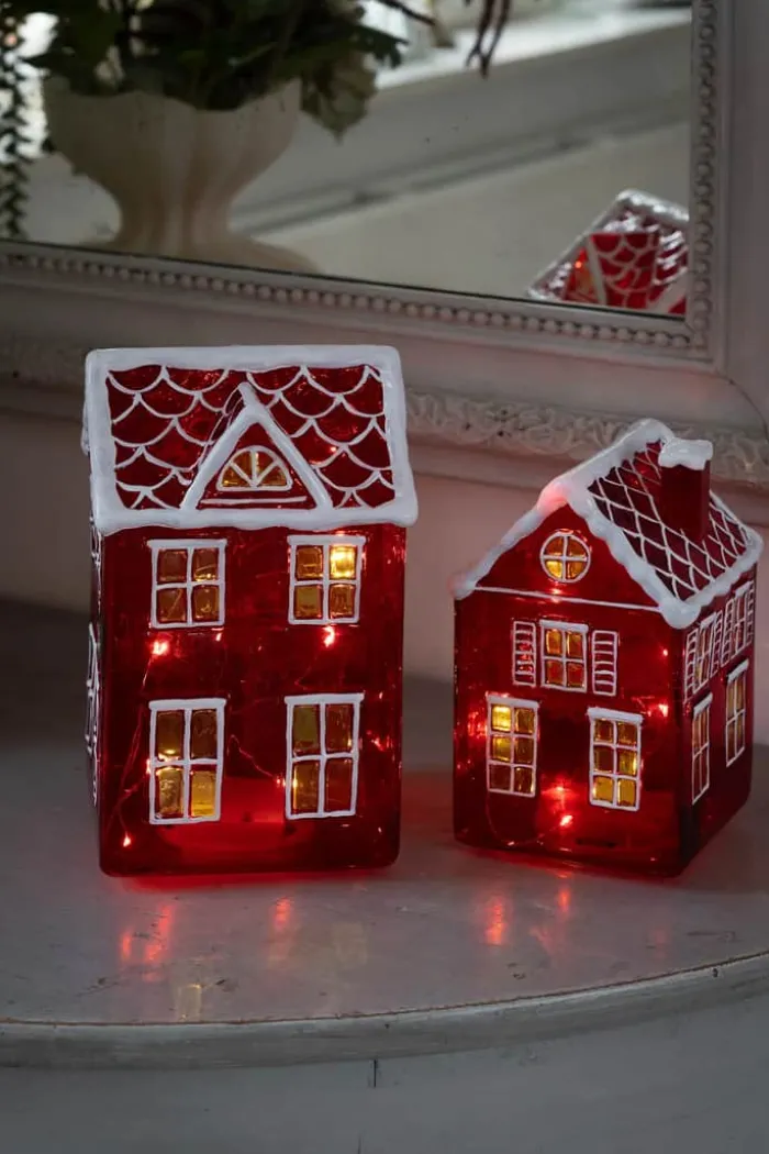 Casa Christmas LED Lyshus H 21 cm - Glas