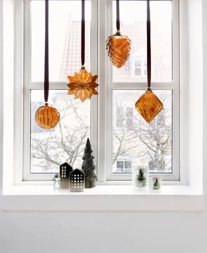 Casa Christmas LED Ophæng - Kugle Ø 14 cm - Glas/plastik - Brun