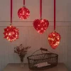 Casa Christmas LED Ophæng - Kugle Ø 14 cm - Glas/plastik - Rød