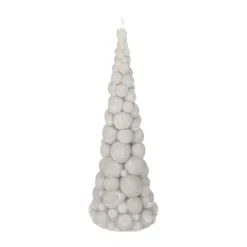 Casa Christmas Lys - Bubble Juletræ Ø 6,5 x H 18 cm - Paraffin - Beige