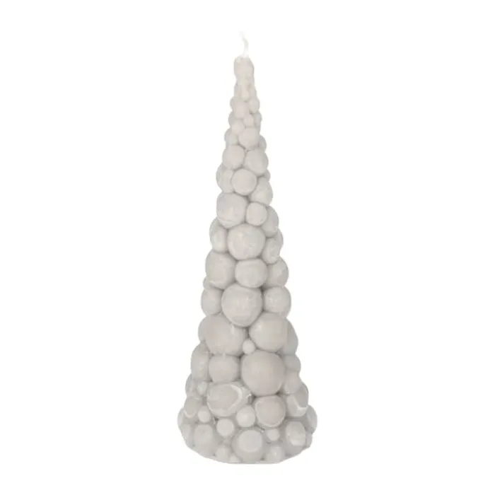 Casa Christmas Lys - Bubble Juletræ Ø 6,5 x H 18 cm - Paraffin - Beige