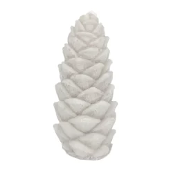 Casa Christmas Lys - Kogle Ø 5,6 x H 12,2 cm - Paraffin - Beige
