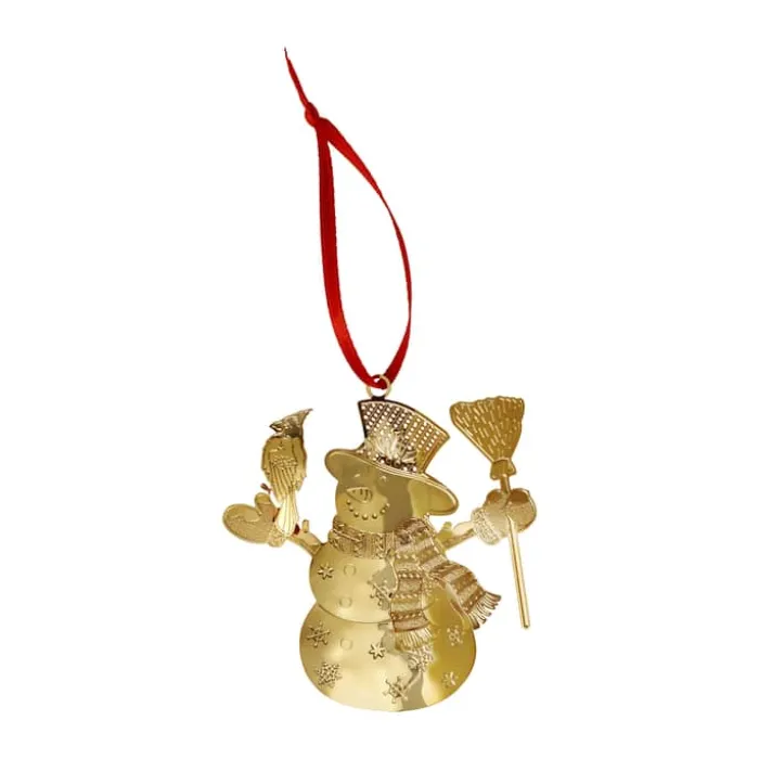 Casa Christmas Ornament - Snemand H 7,6 x B 7,5 cm - Rustfrit stål - Guld