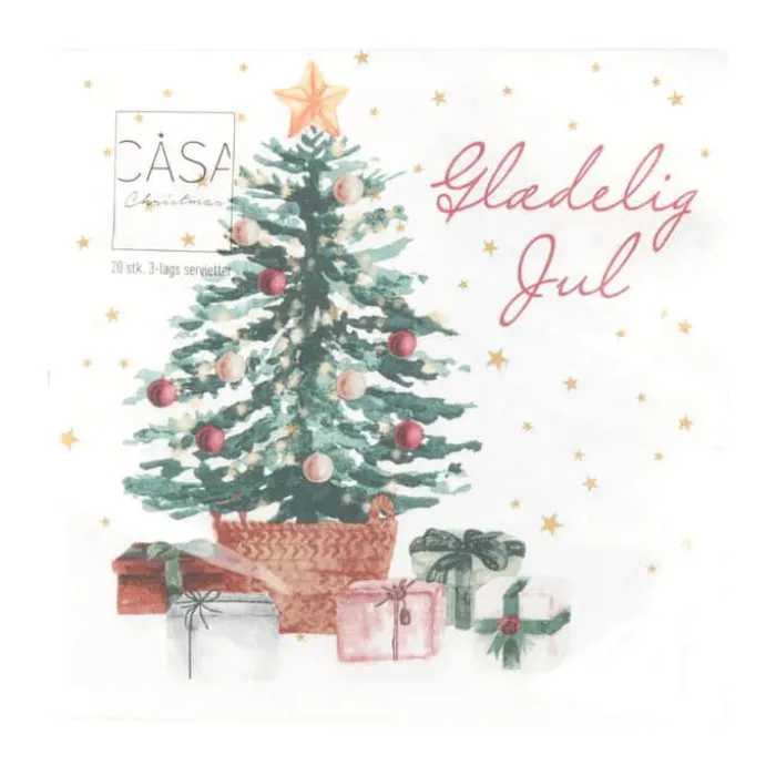 Casa Christmas Papirservietter - 20 stk. B 33 x L 33 cm - Papir - Hvid