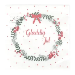 Casa Christmas Papirservietter - 20 stk. B 33 x L 33 cm - Papir - Hvid/rød