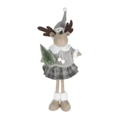 Casa Christmas Rensdyr H 60 cm - Polyester - Beige/grå