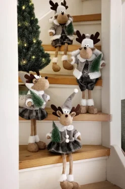 Casa Christmas Rensdyr H 60 cm - Polyester - Beige/grå