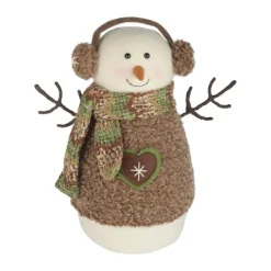 Casa Christmas Snemand H 32 cm - Polyester/plastik - Brun