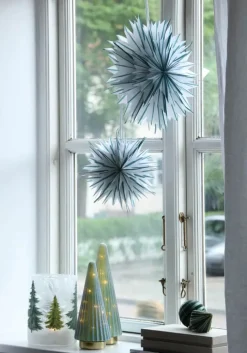 Casa Christmas Stjerne Ø 25 cm - Papir - Hvid/grøn