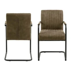CASA Living Adele Spisebordsstol - 2 stk. H 84,5 x B 50,5 x L 64,5 cm - Stål/stof - Brun