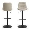 CASA Living Adisa Barstol - 2 stk H 95 x D 47 cm - Stof/stål - Beige/sort