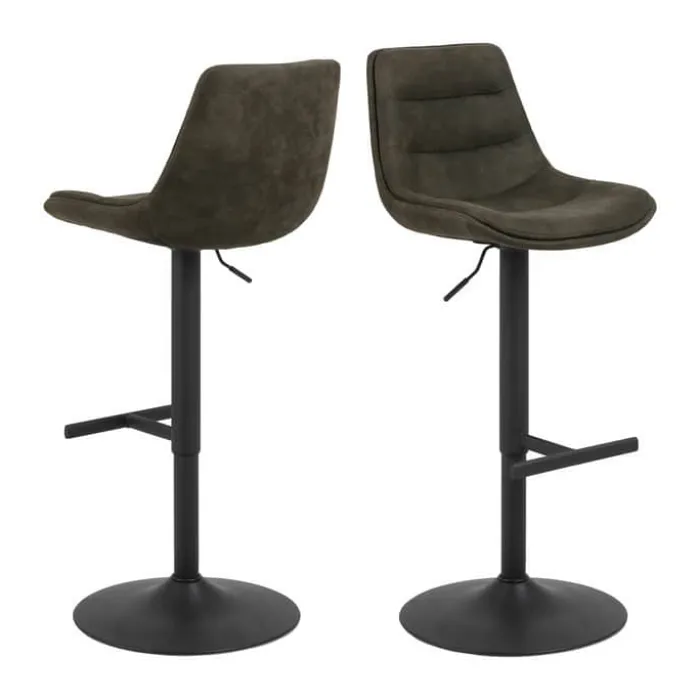 CASA Living Adisa Barstol - 2 stk. H 95 x D 47 cm - Stål/stof - Preston