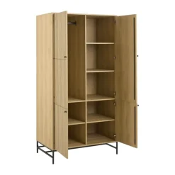 CASA Living Albany klædeskab H 200 x B 99 x L 60 cm - Melamin/stål - Natur