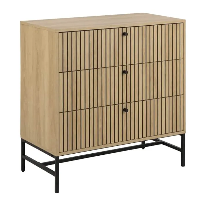 CASA Living Albany Kommode H 80,4 x B 80,6 x L 40 cm - Melamin/stål - Natur