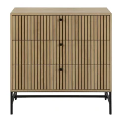CASA Living Albany Kommode H 80,4 x B 80,6 x L 40 cm - Melamin/stål - Natur