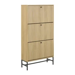 CASA Living Albany Skoskab H 140,4 x B 71,6 x D 25 cm - Ru eg melamin - Natur
