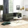 CASA Living Alisma Hjørnebord Ø 50 cm x H 42 cm - Glas/metal - Hvid/gylden krom