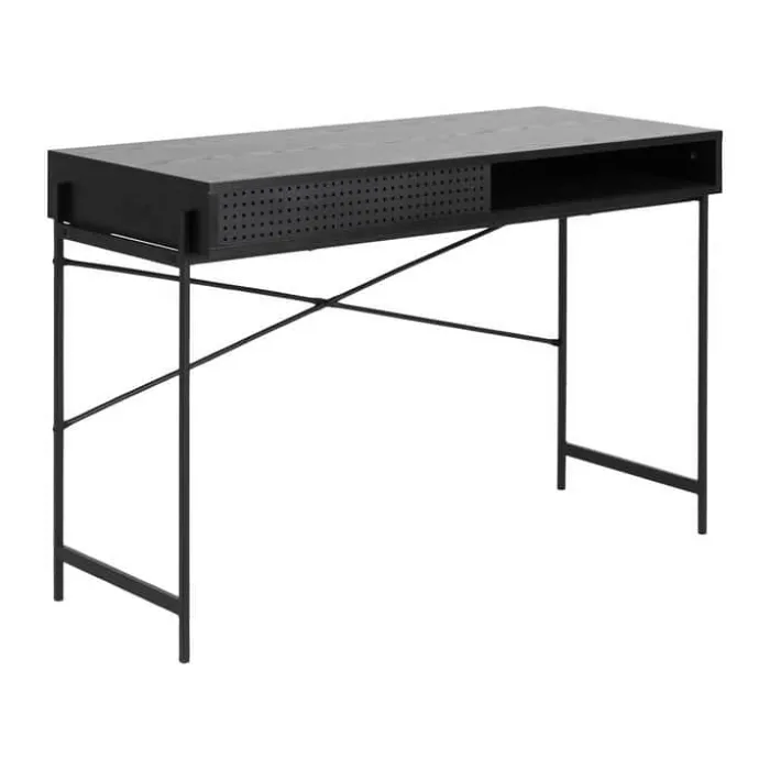 CASA Living Angus Skrivebord H 75 x B 110 x D 50 cm - Melamin/metal - Sort
