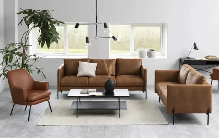 CASA Living Angus Sofabord H 40 x B 115 x D 60 cm - Melamin/metal - Sort