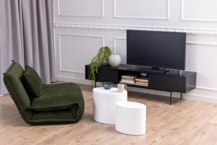 CASA Living Angus TV-bord H 44,5 x B 40 x L 180 cm - Melamin/metal - Sort