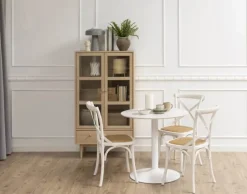 CASA Living Aston Vitrine H 144,8 x B 80 x D 40 cm - Egetræ/finer/glas - Natur