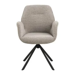 CASA Living Aura Spisebordsstol H 91 x B 60,5 x D 58,5 cm - Stål/stof - Beige