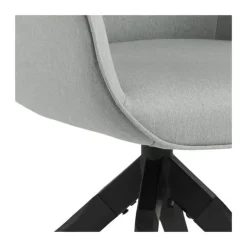 CASA Living Aura Spisebordsstol H 91 x B 60,5 x D 58,5 cm - Gummitræ/stof - Lysegrå/sort