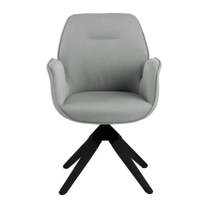 CASA Living Aura Spisebordsstol H 91 x B 60,5 x D 58,5 cm - Gummitræ/stof - Lysegrå/sort