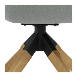 CASA Living Aura Spisebordsstol H 91 x B 60,5 x D 58,5 cm - Gummitræ/stof - Lysegrå/natur