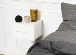 CASA Living Avignon Natbord H 24,5 x B 37 x L 32 cm - 2 skuffer - Hvid