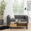 CASA Living Azalea Sofabord H 35 x B 60 x L 110 cm - Glas/melamin/metal - Sort