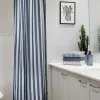 CASA Living Badeforhæng B 180 x L 200 cm - Polyester - Blåstribet
